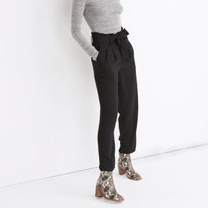 Madewell Black Wide-Leg Cropped Pants